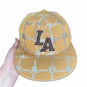 MLB Los Angeles Dodgers Brown Gold Silver LA Fitted Skips Hat